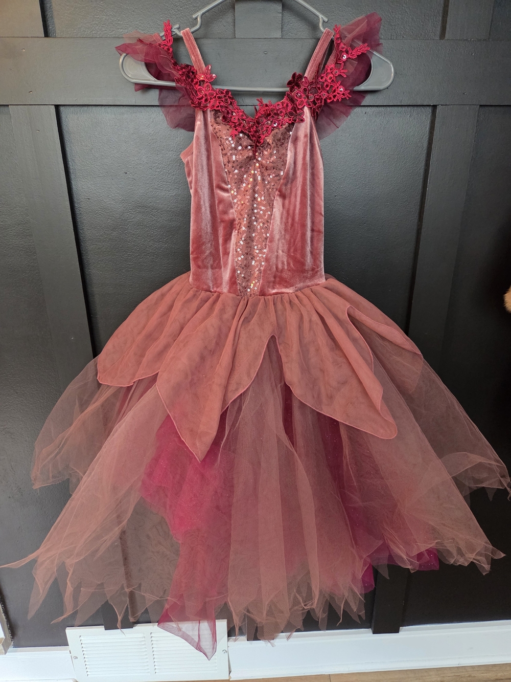 Weissman Rose Pink Velvet Sequin Tulle Fairy Costume Dress